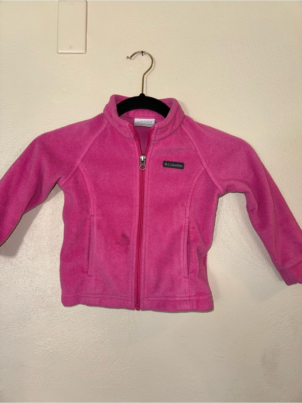 Columbia Girls' Bright Pink Full-Zip Fleece Jacket